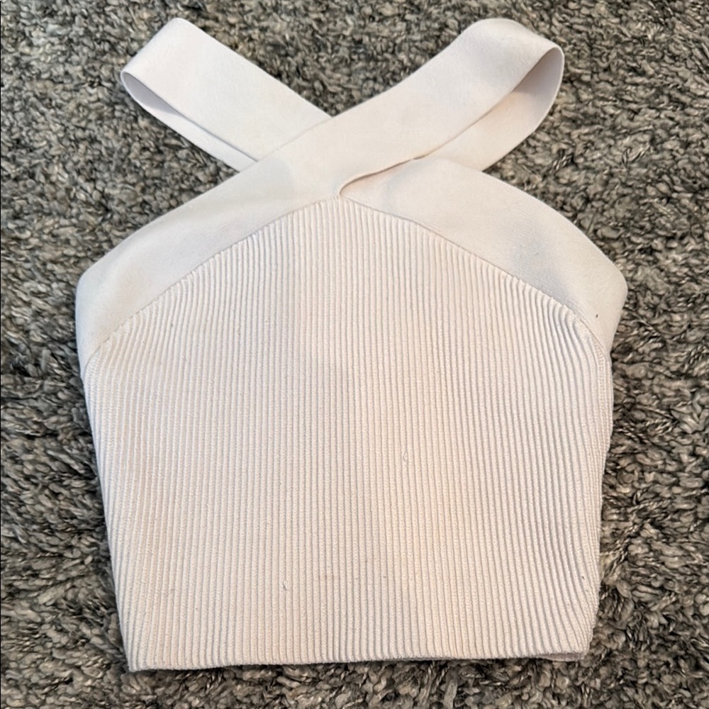 Aritzia Cream Cross-Strap Tank Top